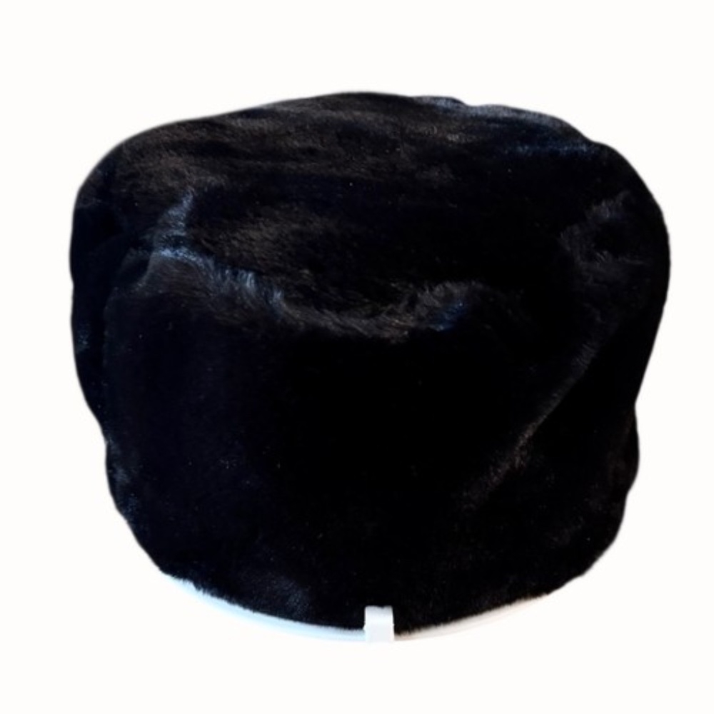 Womens Faux Fur Black Bucket Hat One Size Fits All - Picture 6 of 9